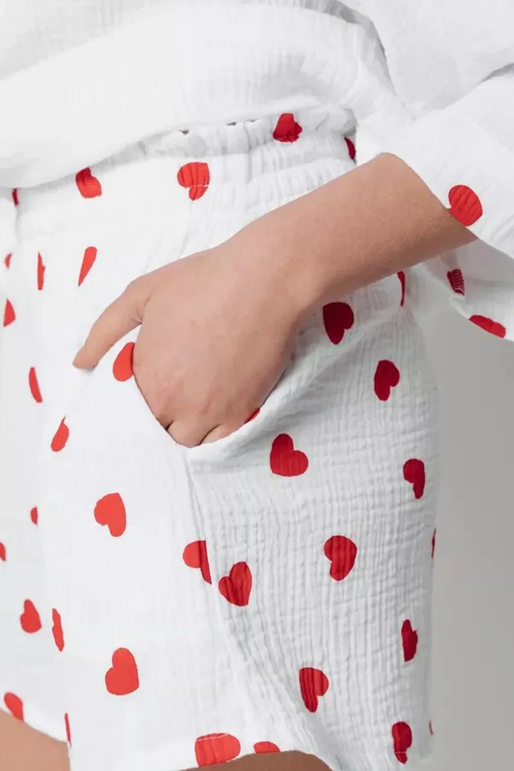 Basic Bae Heart Collared Neck Button Down Top and Shorts Set - The Coin Has A Say