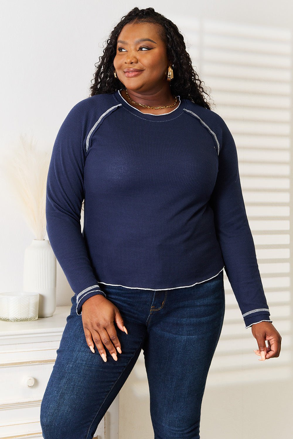 Basic Bae Long Raglan Sleeve Round Neck Top - The Coin Has A Say