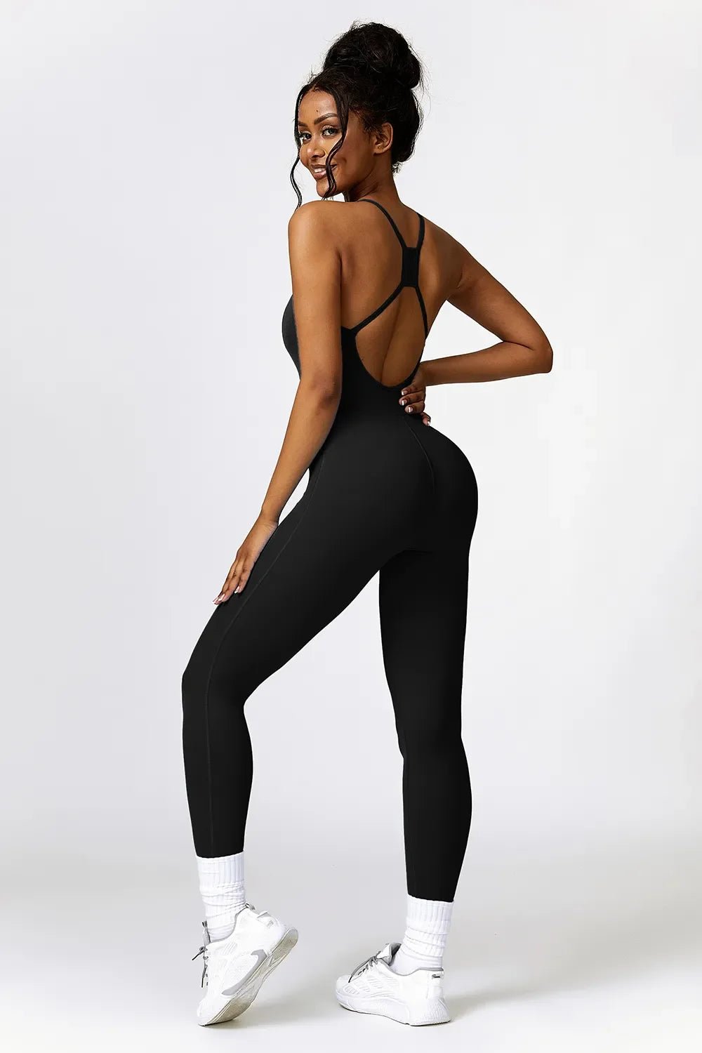 Basic Bae Open Back Spaghetti Strap Active Jumpsuit - The Coin Has A Say