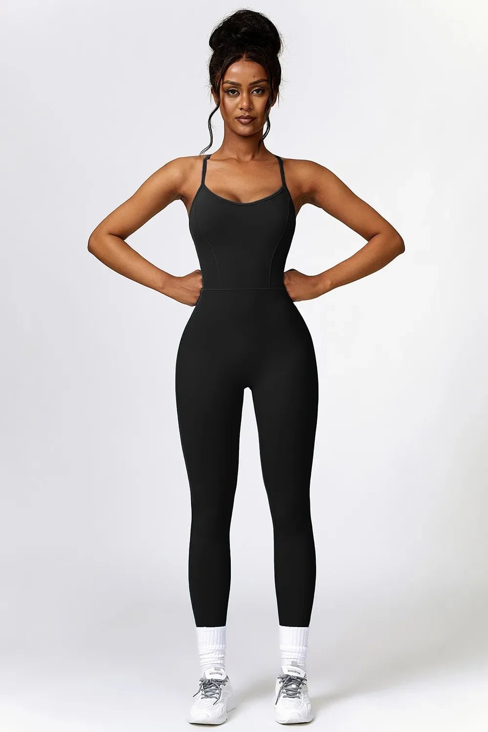 Basic Bae Open Back Spaghetti Strap Active Jumpsuit - The Coin Has A Say