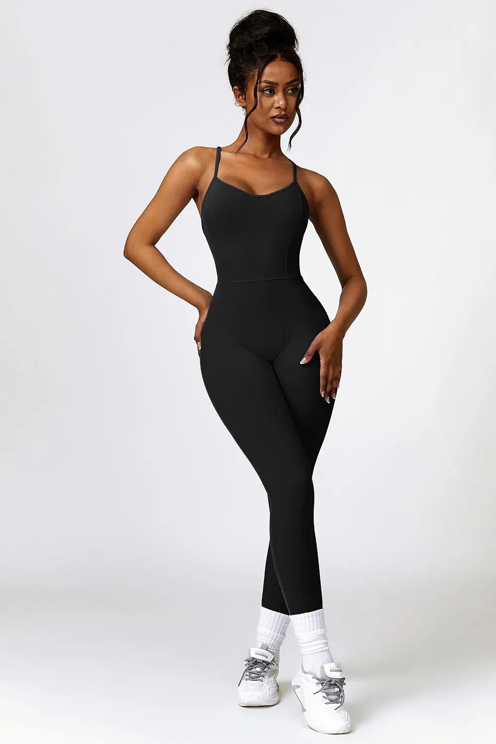 Basic Bae Open Back Spaghetti Strap Active Jumpsuit - The Coin Has A Say