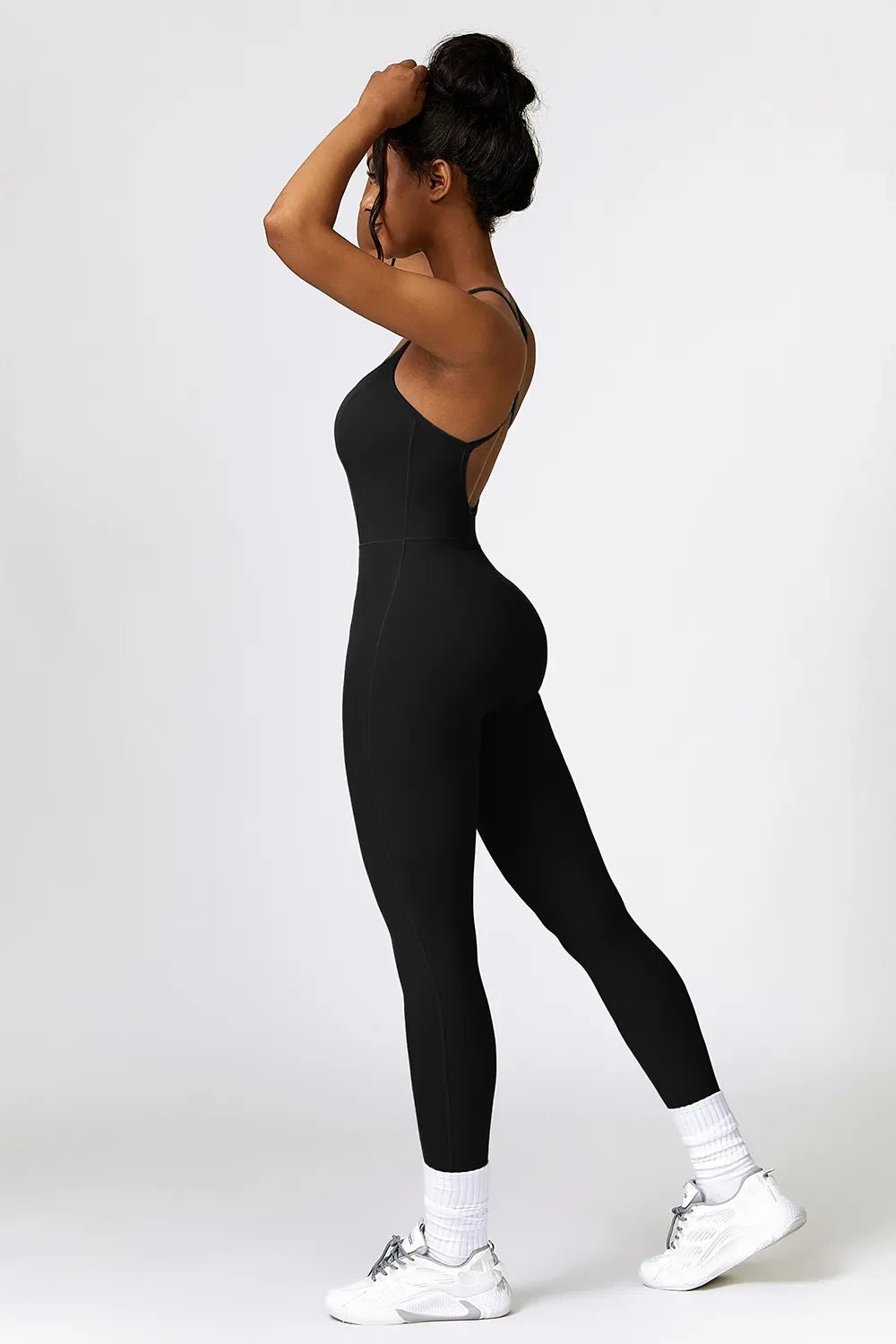 Basic Bae Open Back Spaghetti Strap Active Jumpsuit - The Coin Has A Say