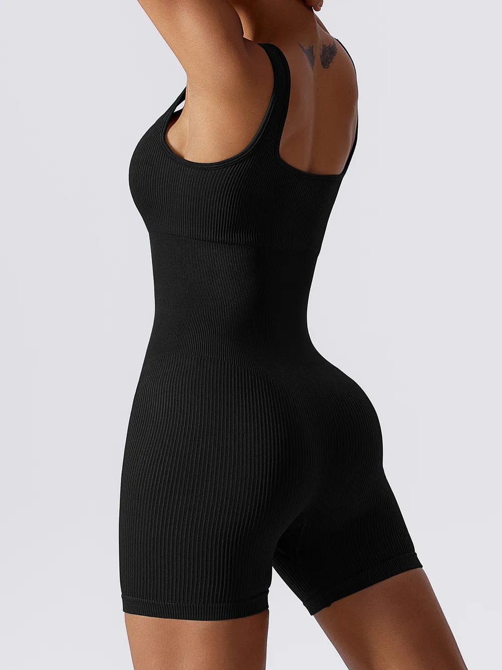 Basic Bae Ribbed Sleeveless Active Romper - The Coin Has A Say