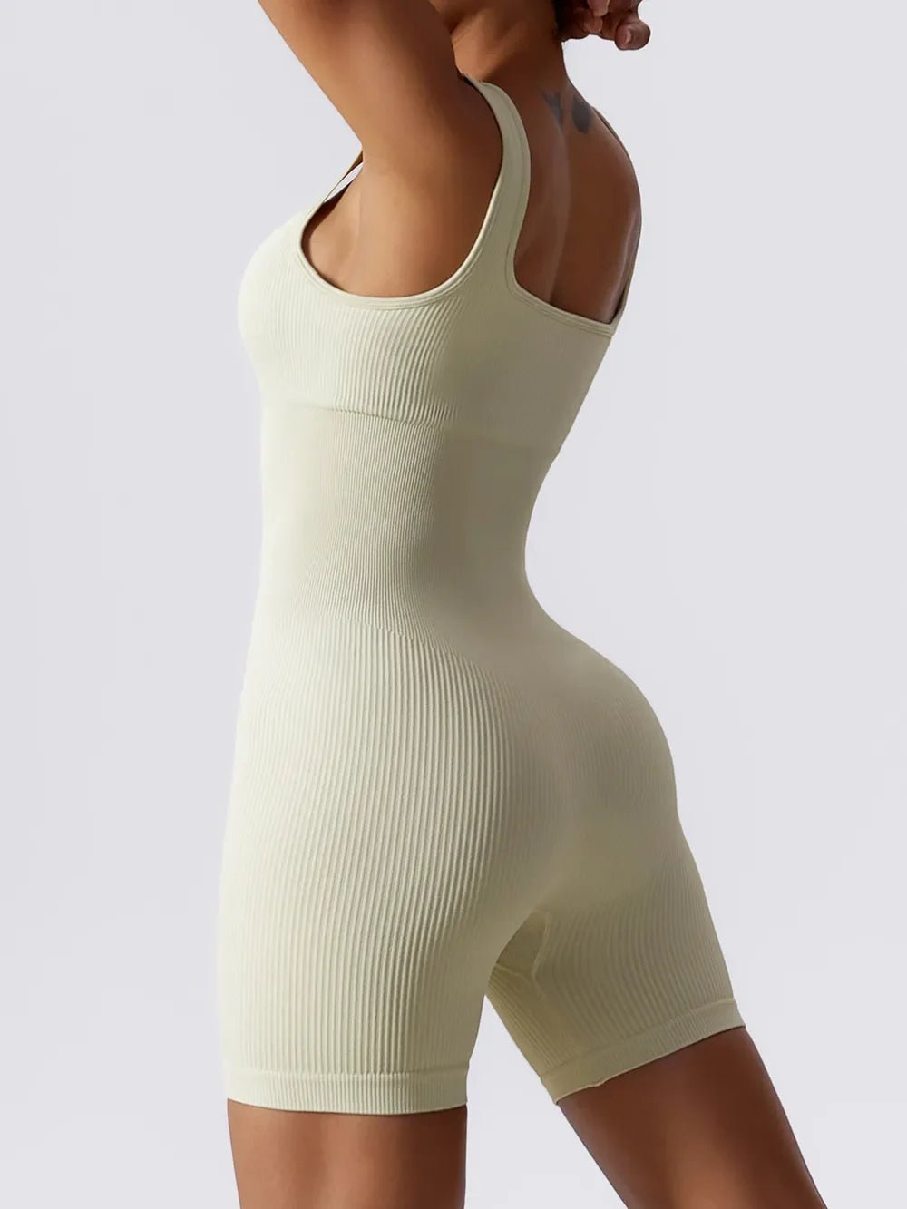 Basic Bae Ribbed Sleeveless Active Romper - The Coin Has A Say