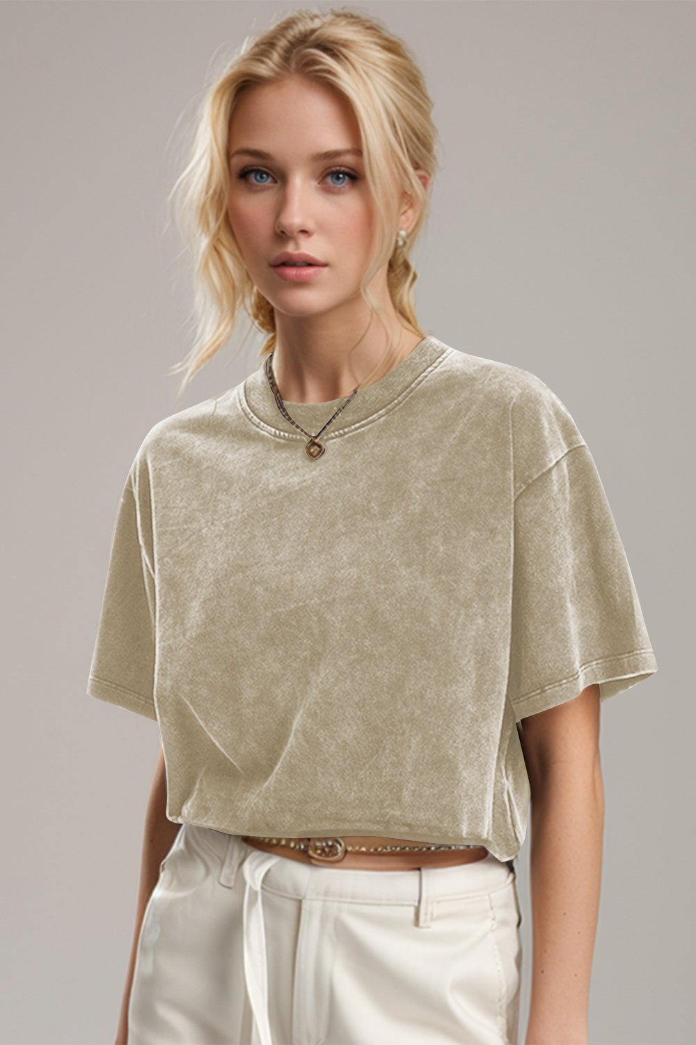 Basic Bae Round Neck Dropped Shoulder Short Sleeve T-Shirt - The Coin Has A Say