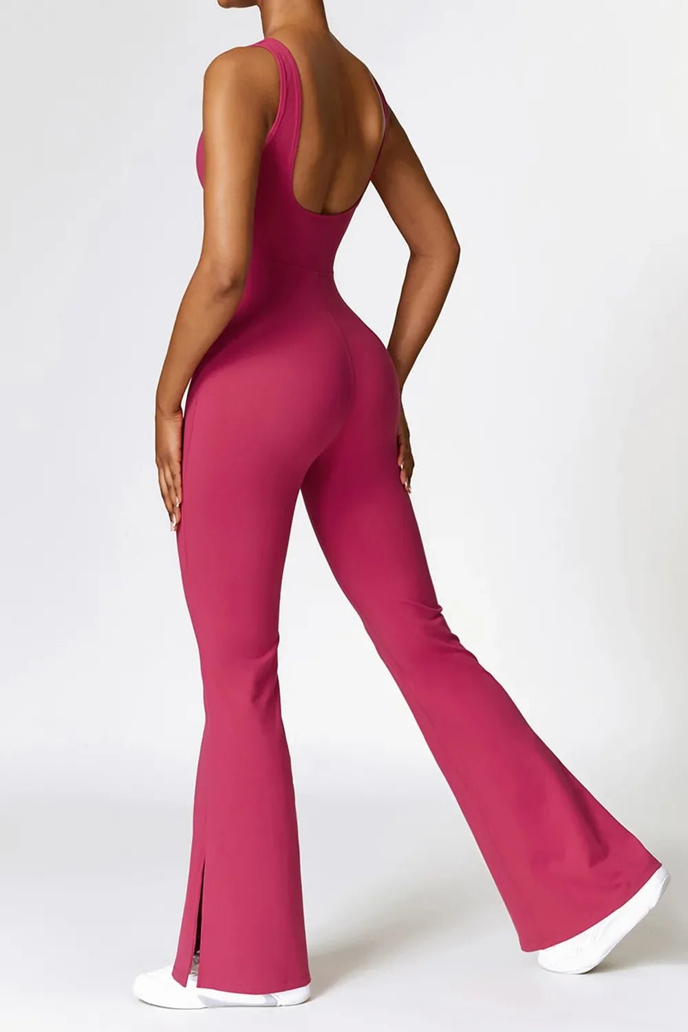 Basic Bae Sleeveless Bootcut Slit Active Jumpsuit - The Coin Has A Say