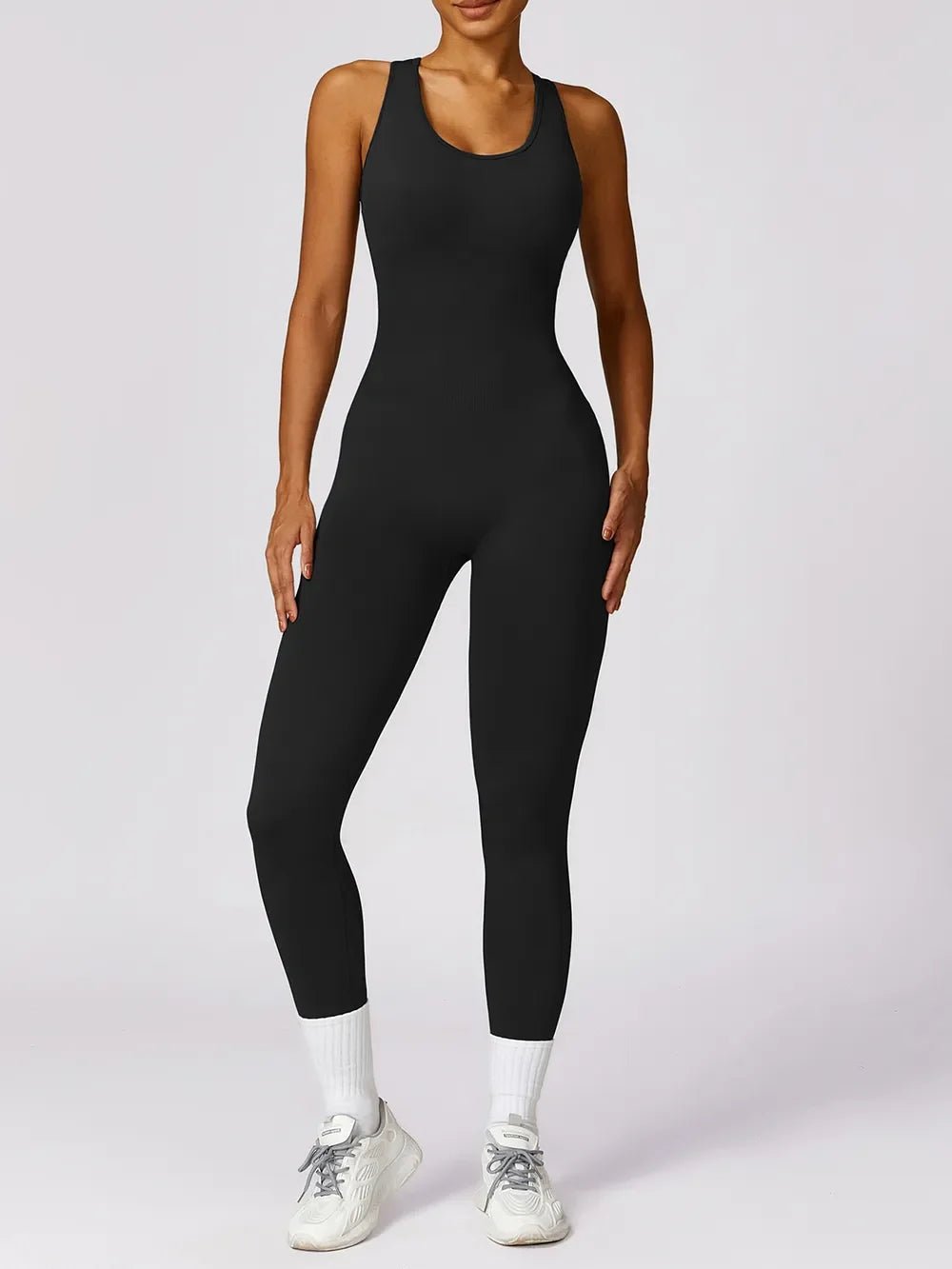 Basic Bae Sleeveless Cutout Racerback Active Jumpsuit - The Coin Has A Say