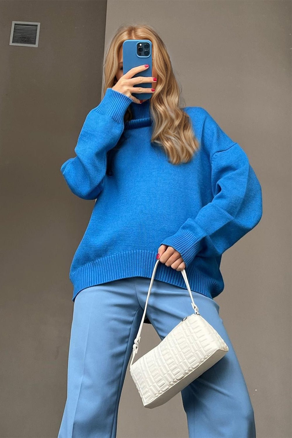 Basic Bae Turtleneck Dropped Shoulder Long Sleeve Sweater - The Coin Has A Say