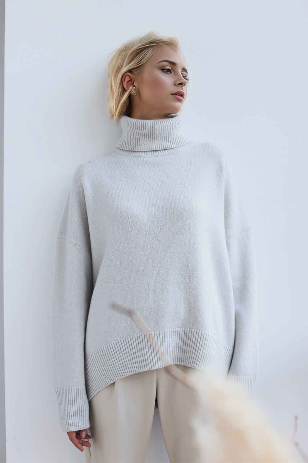 Basic Bae Turtleneck Dropped Shoulder Long Sleeve Sweater - The Coin Has A Say