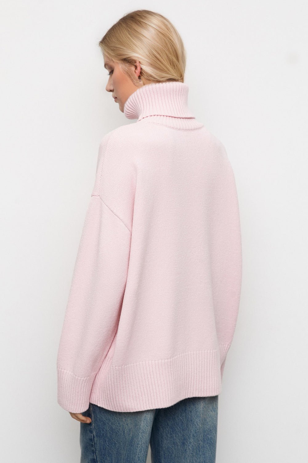 Basic Bae Turtleneck Dropped Shoulder Long Sleeve Sweater - The Coin Has A Say