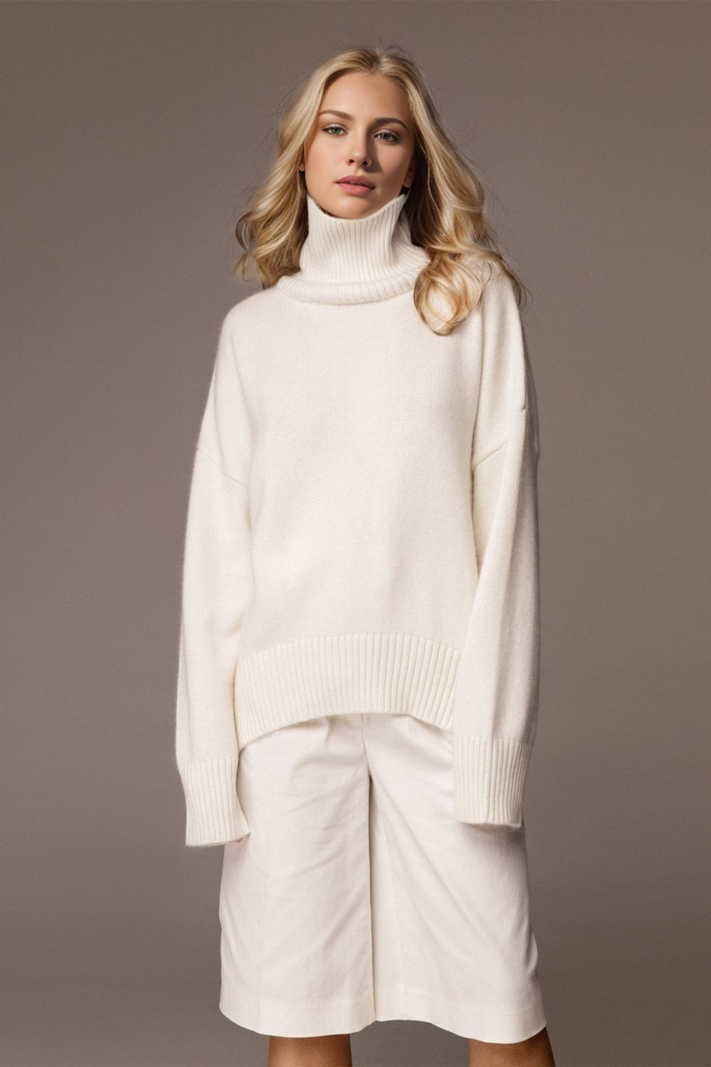 Basic Bae Turtleneck Dropped Shoulder Long Sleeve Sweater - The Coin Has A Say