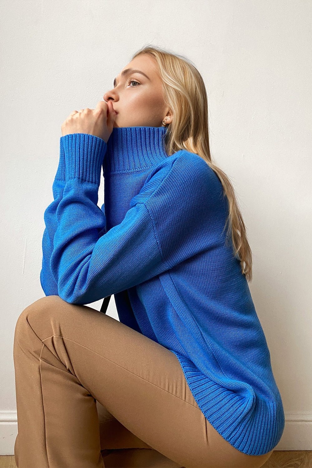 Basic Bae Turtleneck Dropped Shoulder Long Sleeve Sweater - The Coin Has A Say