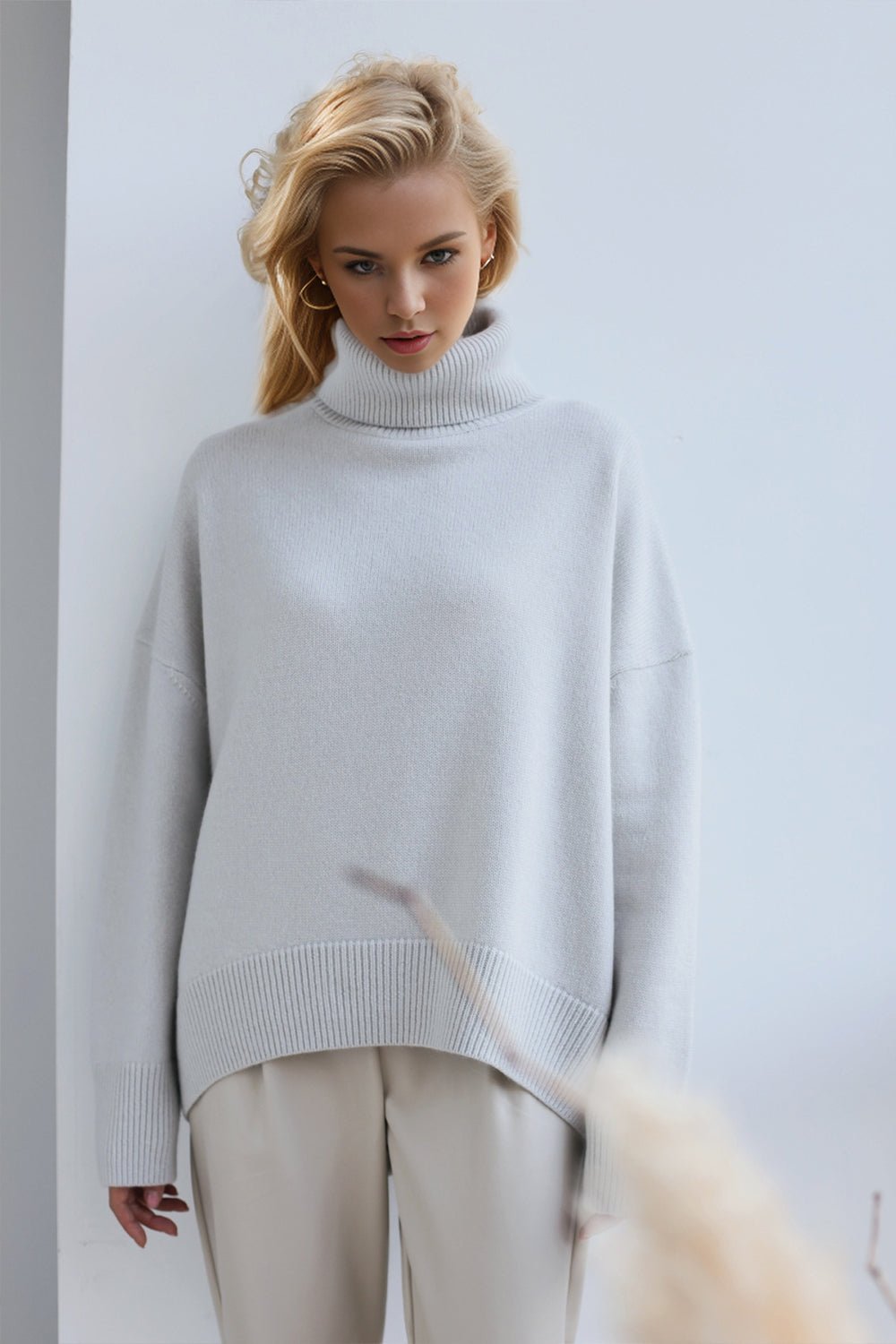 Basic Bae Turtleneck Dropped Shoulder Long Sleeve Sweater - The Coin Has A Say