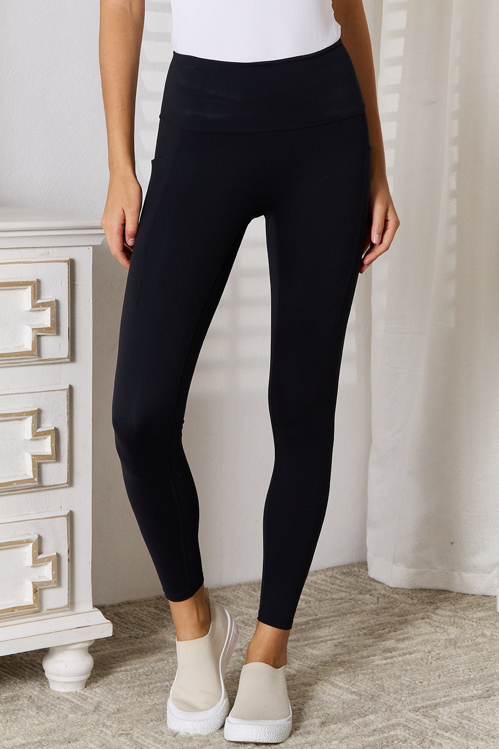 Basic Bae Wide Waistband Sports Leggings - The Coin Has A Say