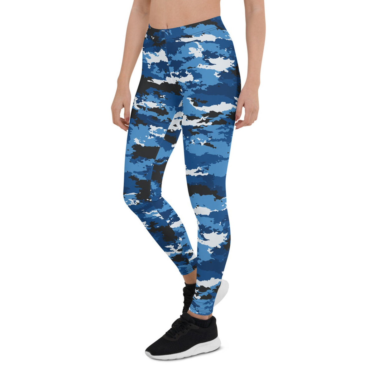 Blue Camo Sports Leggings - The Coin Has A Say