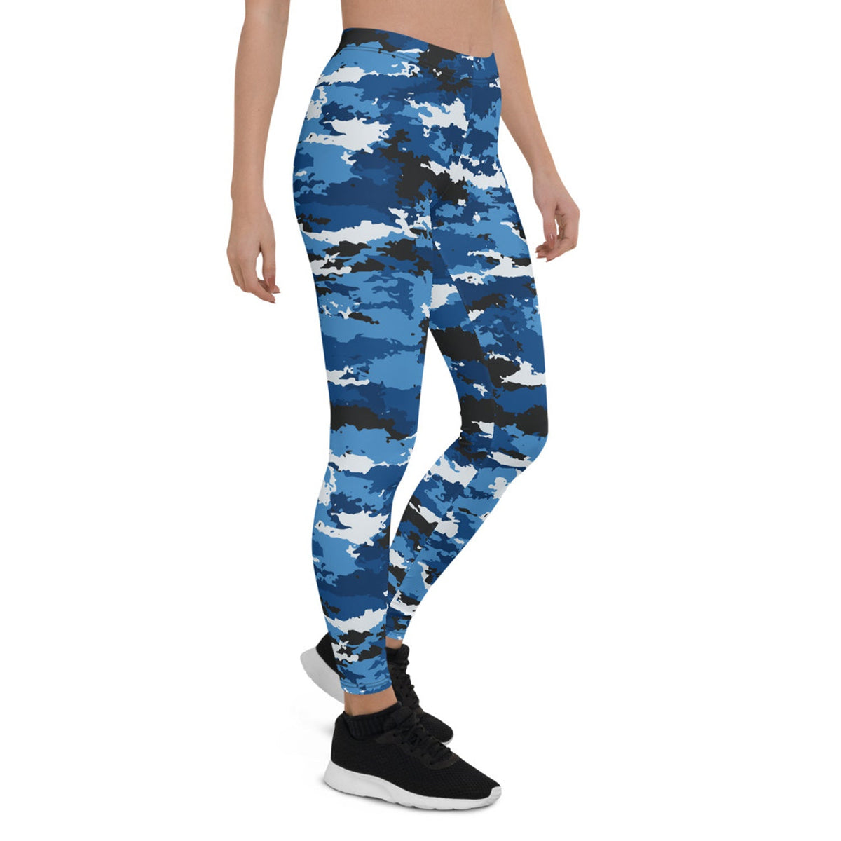Blue Camo Sports Leggings - The Coin Has A Say