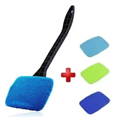 Car Window Cleaner Brush Kit Windshield Cleaning Wash Tool Inside Interior Auto Glass Wiper with Long Handle Car Accessories - The Coin Has A Say