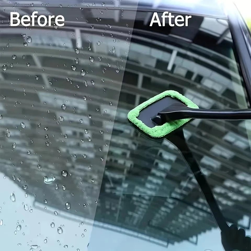 Car Window Cleaner Brush Kit Windshield Cleaning Wash Tool Inside Interior Auto Glass Wiper with Long Handle Car Accessories - The Coin Has A Say