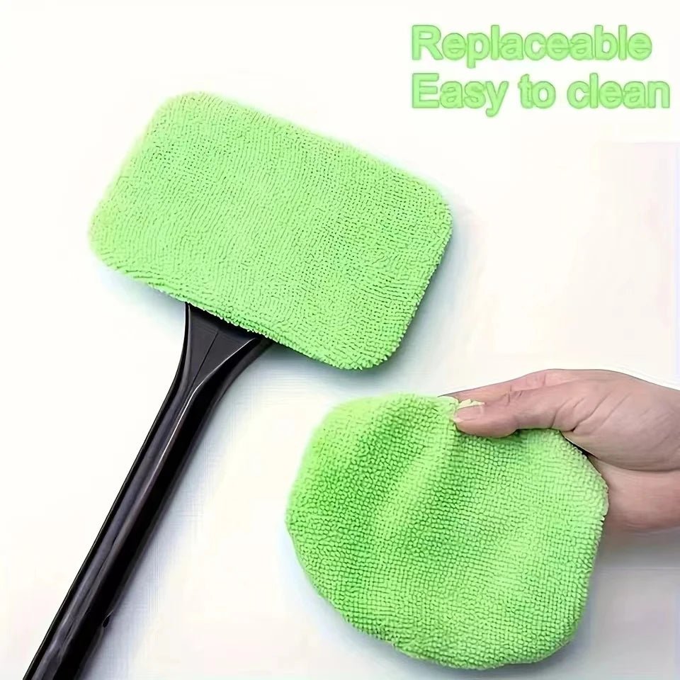 Car Window Cleaner Brush Kit Windshield Cleaning Wash Tool Inside Interior Auto Glass Wiper with Long Handle Car Accessories - The Coin Has A Say