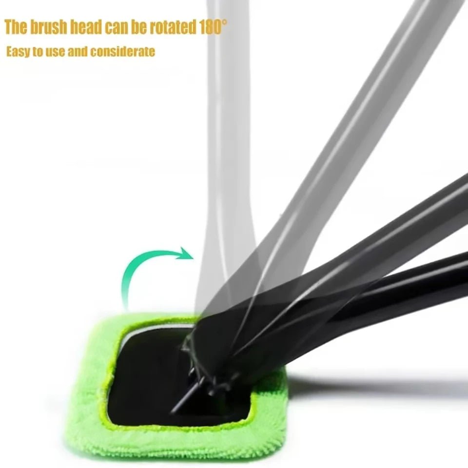 Car Window Cleaner Brush Kit Windshield Cleaning Wash Tool Inside Interior Auto Glass Wiper with Long Handle Car Accessories - The Coin Has A Say