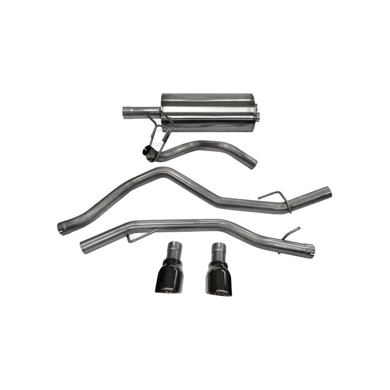 Corsa 09-14 Dodge Ram 1500 4.7L/5.7L V8 Quad/Crew Cab/Short Bed Black Dual Rear Exit Cat-Back Exhaus - The Coin Has A Say