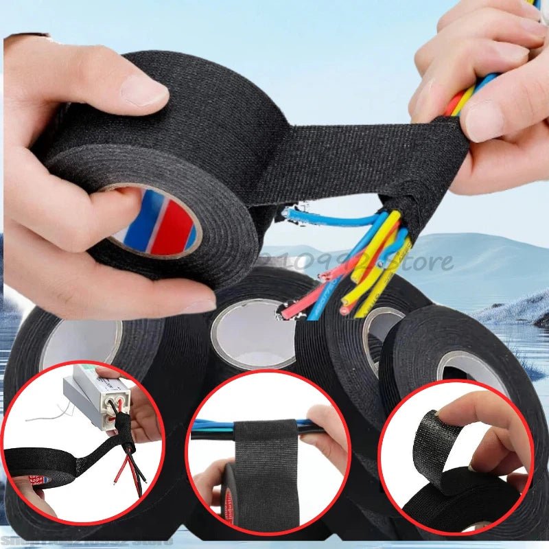 High Temperature Wire Harness Cloth Tape Automotive Cable Loom Heatproof Fabric Adhesive Tape for Engine Electrical Insulation - The Coin Has A Say