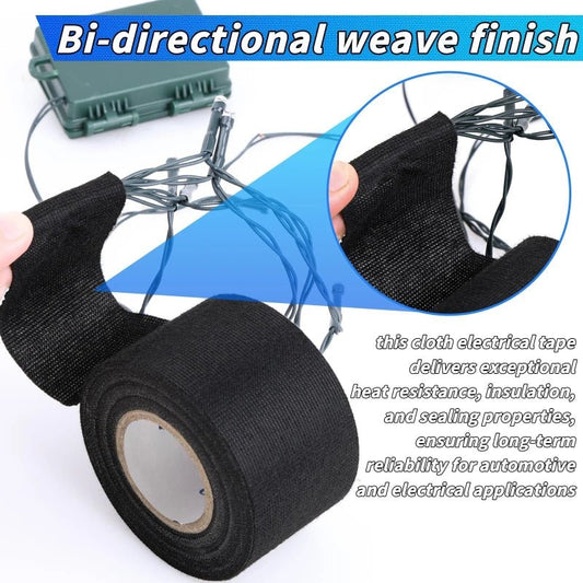 High Temperature Wire Harness Cloth Tape Automotive Cable Loom Heatproof Fabric Adhesive Tape for Engine Electrical Insulation - The Coin Has A Say