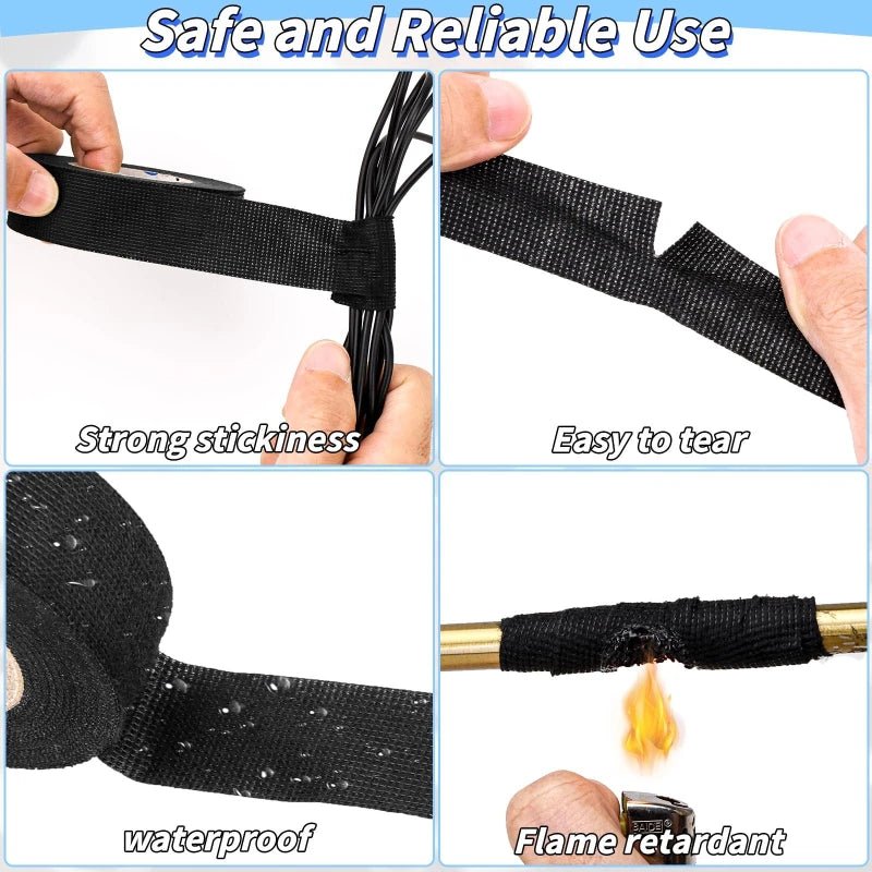 High Temperature Wire Harness Cloth Tape Automotive Cable Loom Heatproof Fabric Adhesive Tape for Engine Electrical Insulation - The Coin Has A Say