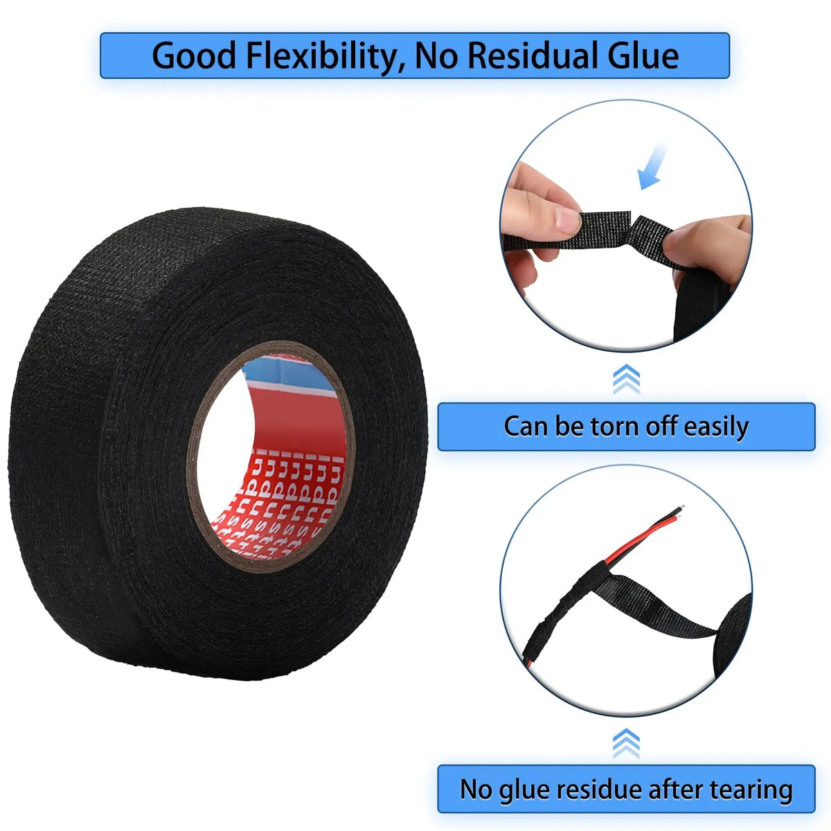 High Temperature Wire Harness Cloth Tape Automotive Cable Loom Heatproof Fabric Adhesive Tape for Engine Electrical Insulation - The Coin Has A Say