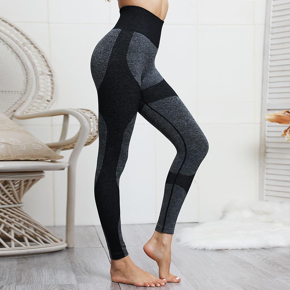 High Waist Athletic Seamless Yoga Leggings And Stretch Sports Bra - The Coin Has A Say