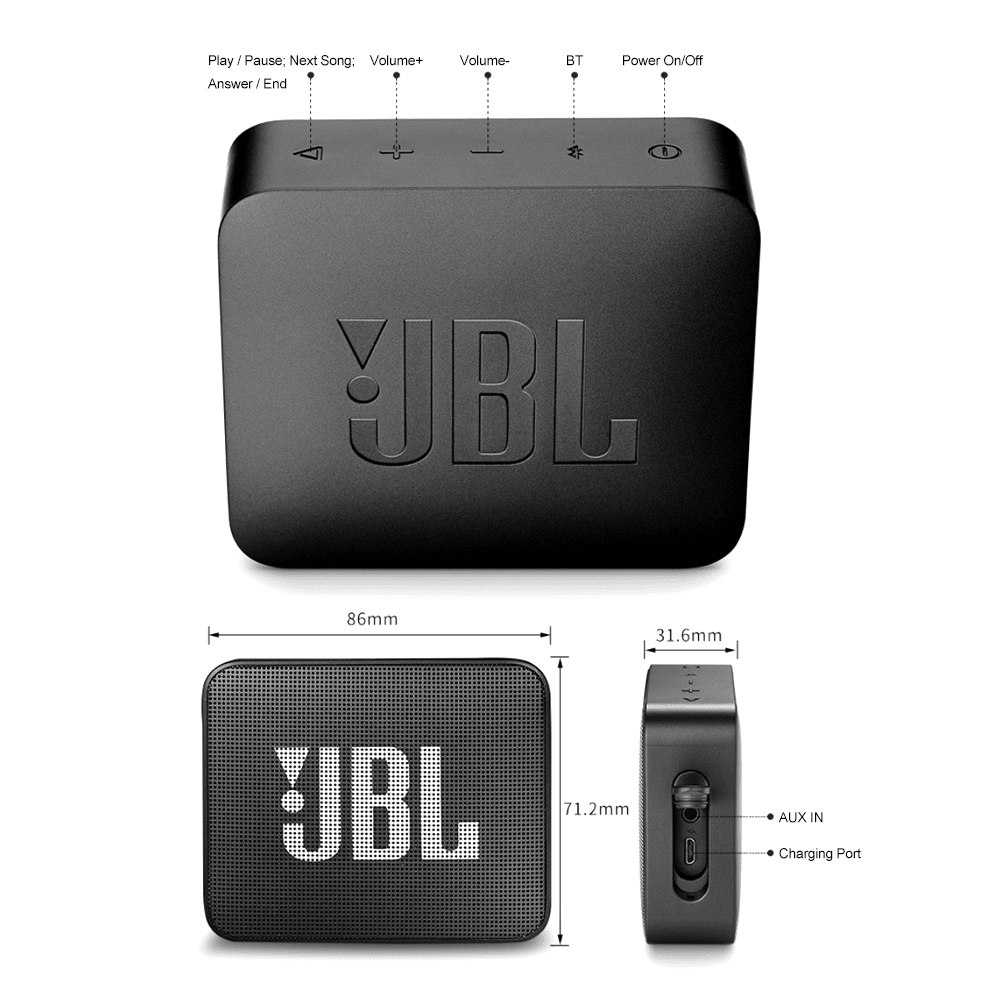 IPX7 Waterproof JBL GO 2 Wireless Bluetooth Speaker for Outdoor - The Coin Has A Say