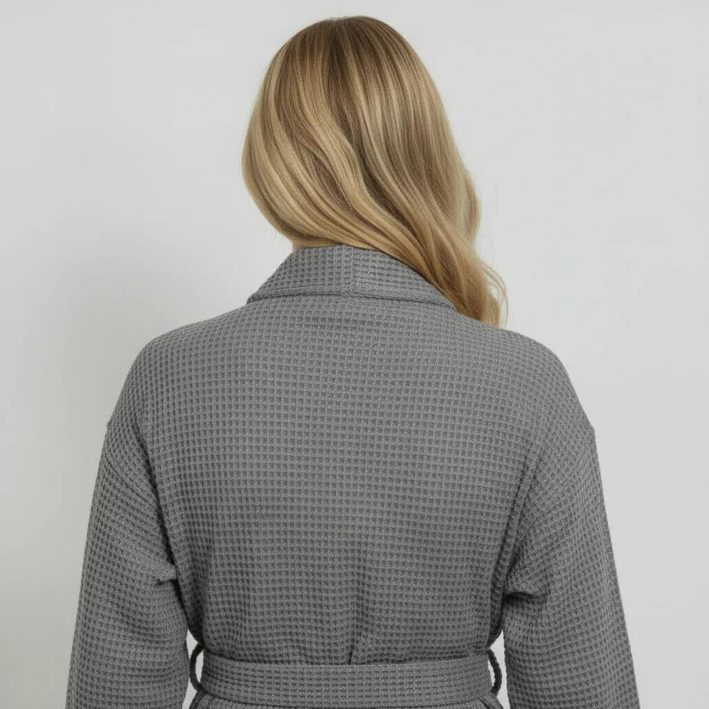 Knee-Length Waffle Robe for Women - The Coin Has A Say