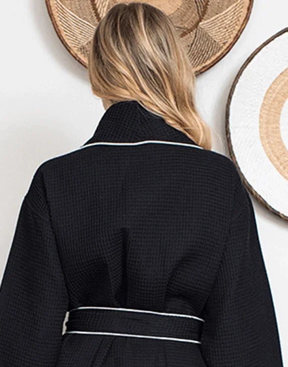 Knee-Length Waffle Robe for Women - The Coin Has A Say
