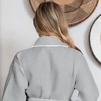 Knee-Length Waffle Robe for Women - The Coin Has A Say