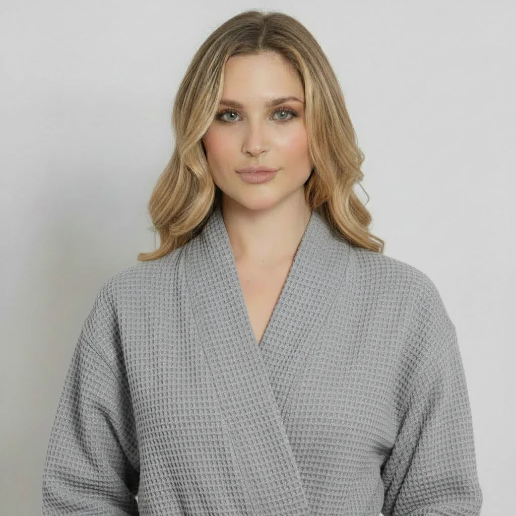 Knee-Length Waffle Robe for Women - The Coin Has A Say
