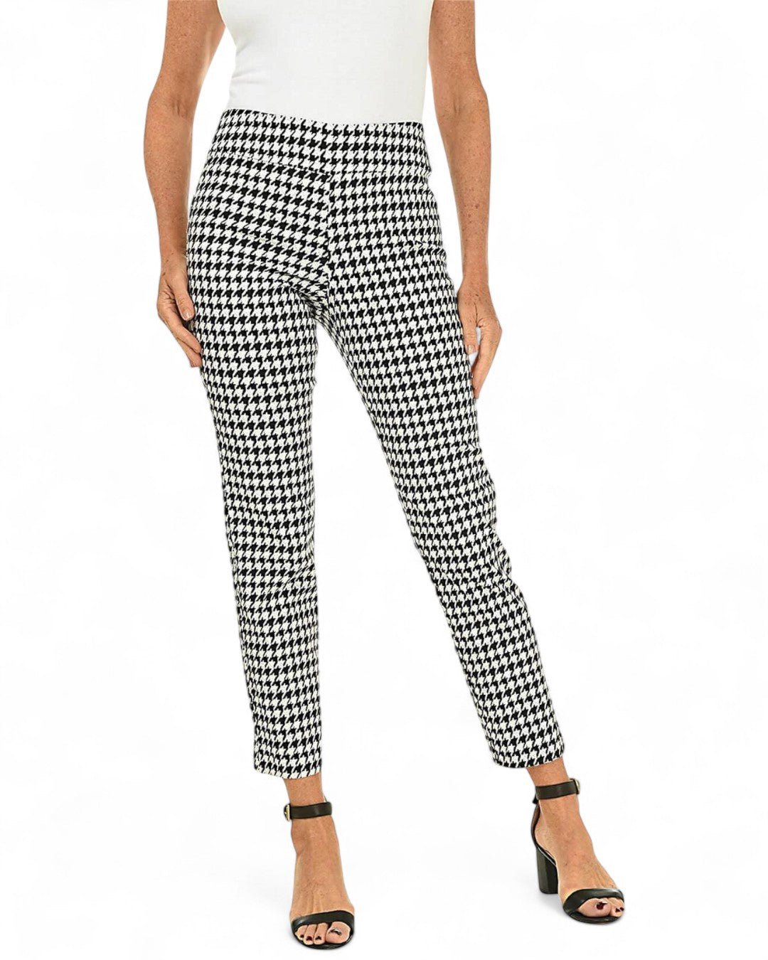 Krazy Larry P507 Pull on Pant - Black Mini Hounds tooth - The Coin Has A Say
