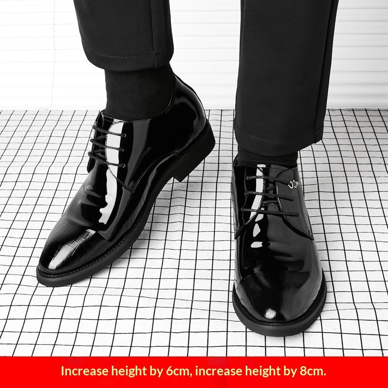 Men's Business Dress Leather Shoes With Hidden Heel - The Coin Has A Say