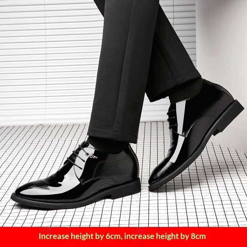 Men's Business Dress Leather Shoes With Hidden Heel - The Coin Has A Say