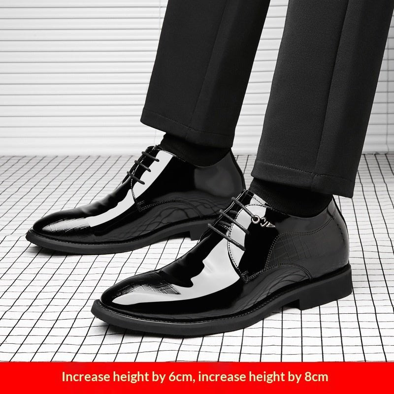 Men's Business Dress Leather Shoes With Hidden Heel - The Coin Has A Say