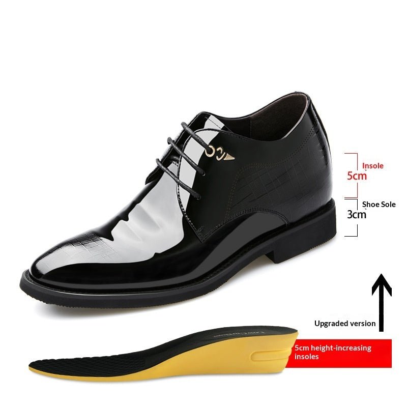 Men's Business Dress Leather Shoes With Hidden Heel - The Coin Has A Say