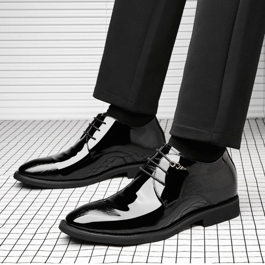 Men's Business Dress Leather Shoes With Hidden Heel - The Coin Has A Say