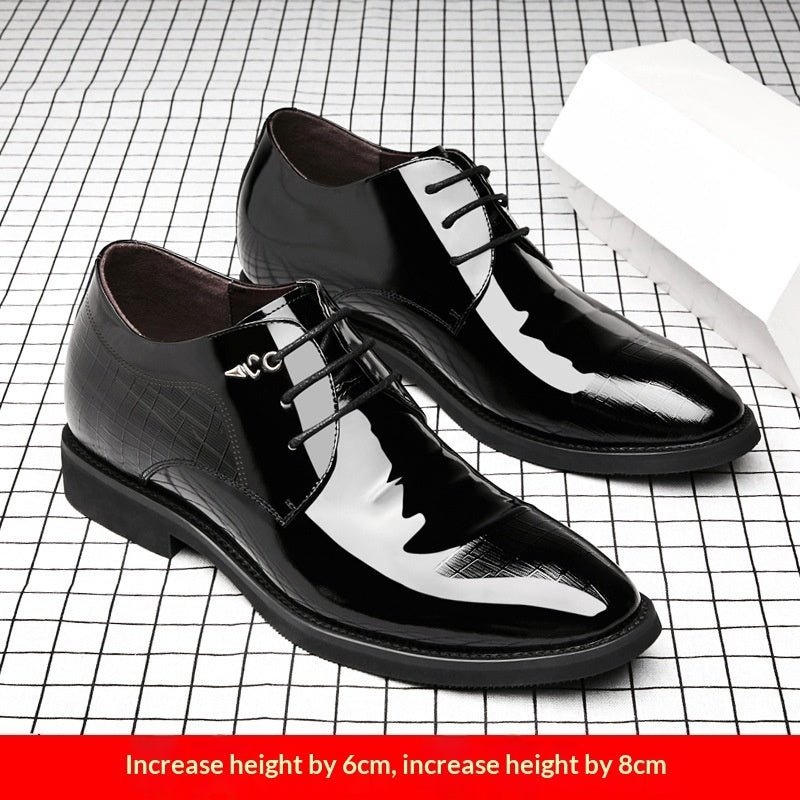 Men's Business Dress Leather Shoes With Hidden Heel - The Coin Has A Say