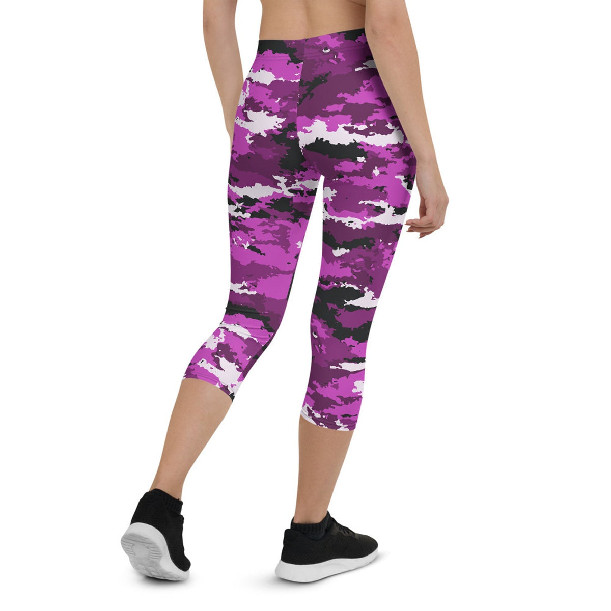Pink and Purple Camo Capri Leggings - The Coin Has A Say