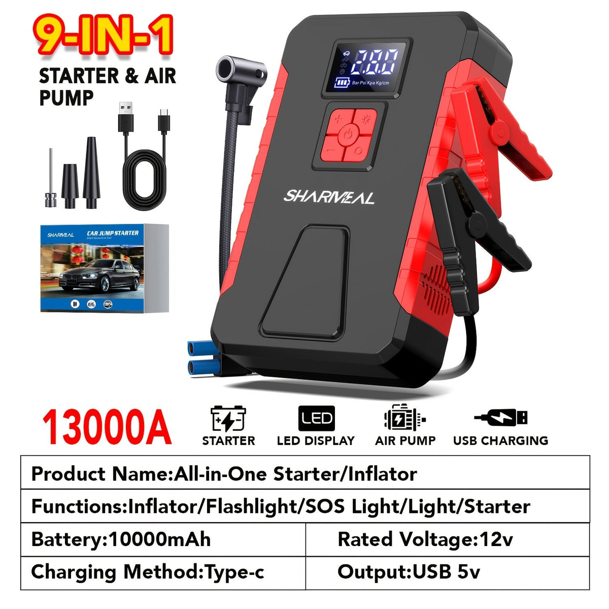 Portable Car Jump Starter with Air Compressor - The Coin Has A Say