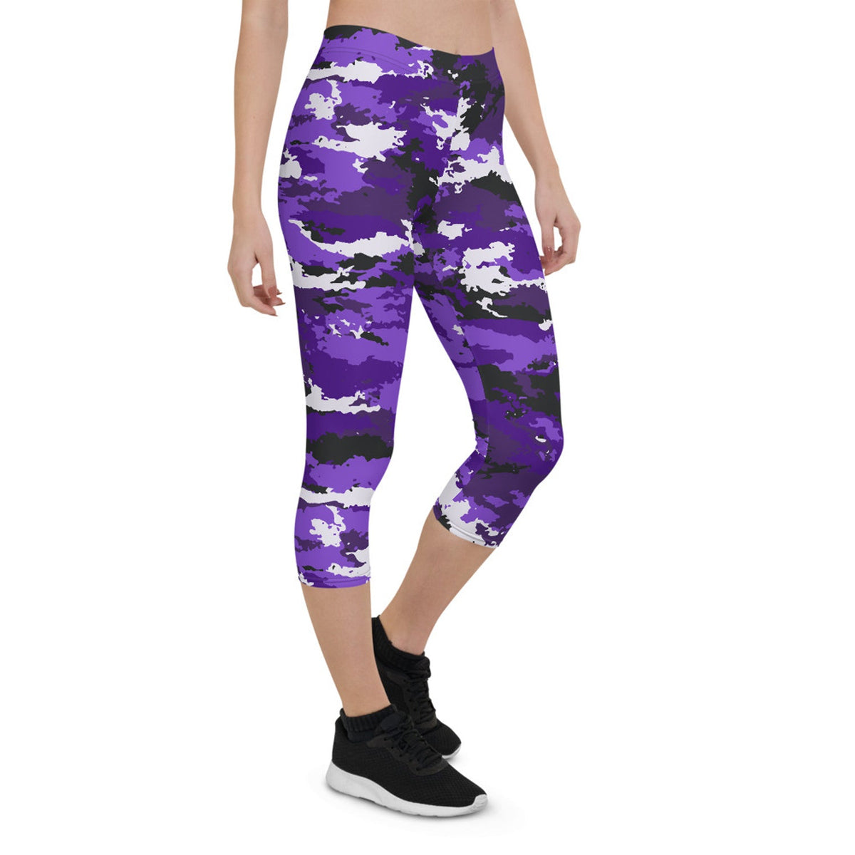 Purple Camo Capri Leggings - The Coin Has A Say