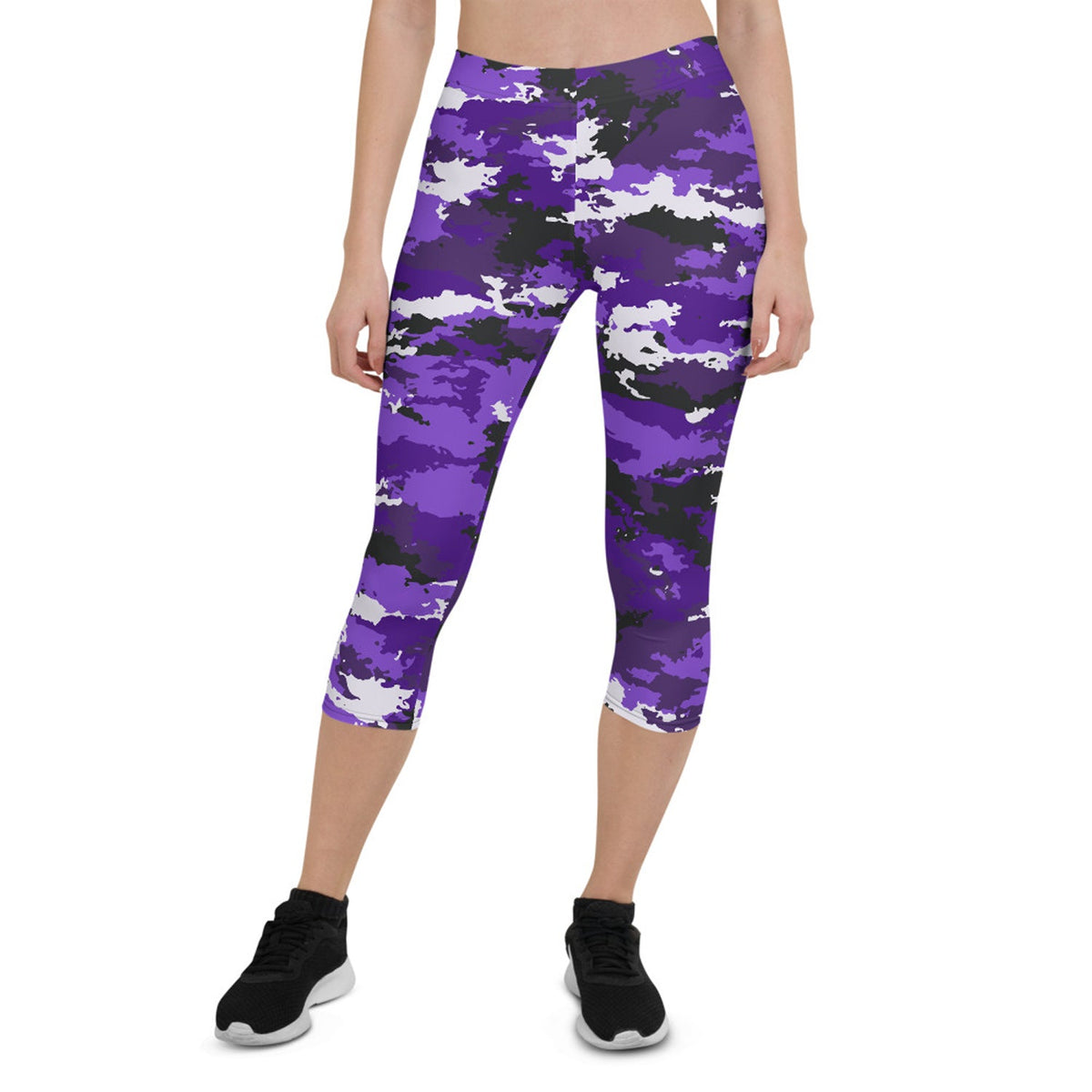 Purple Camo Capri Leggings - The Coin Has A Say