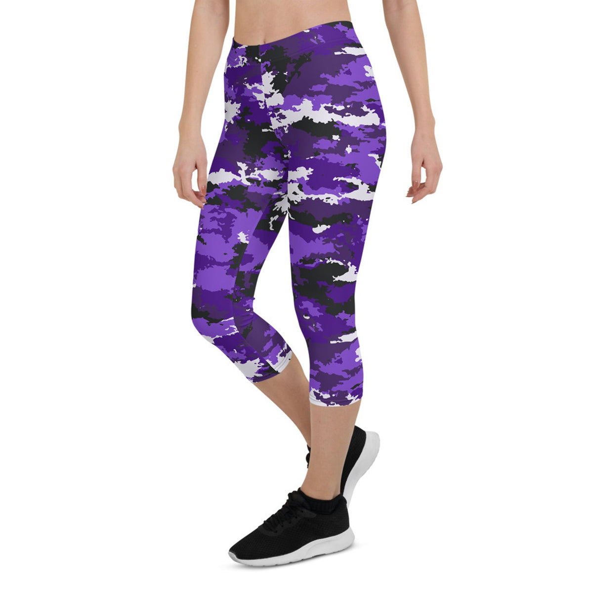 Purple Camo Capri Leggings - The Coin Has A Say