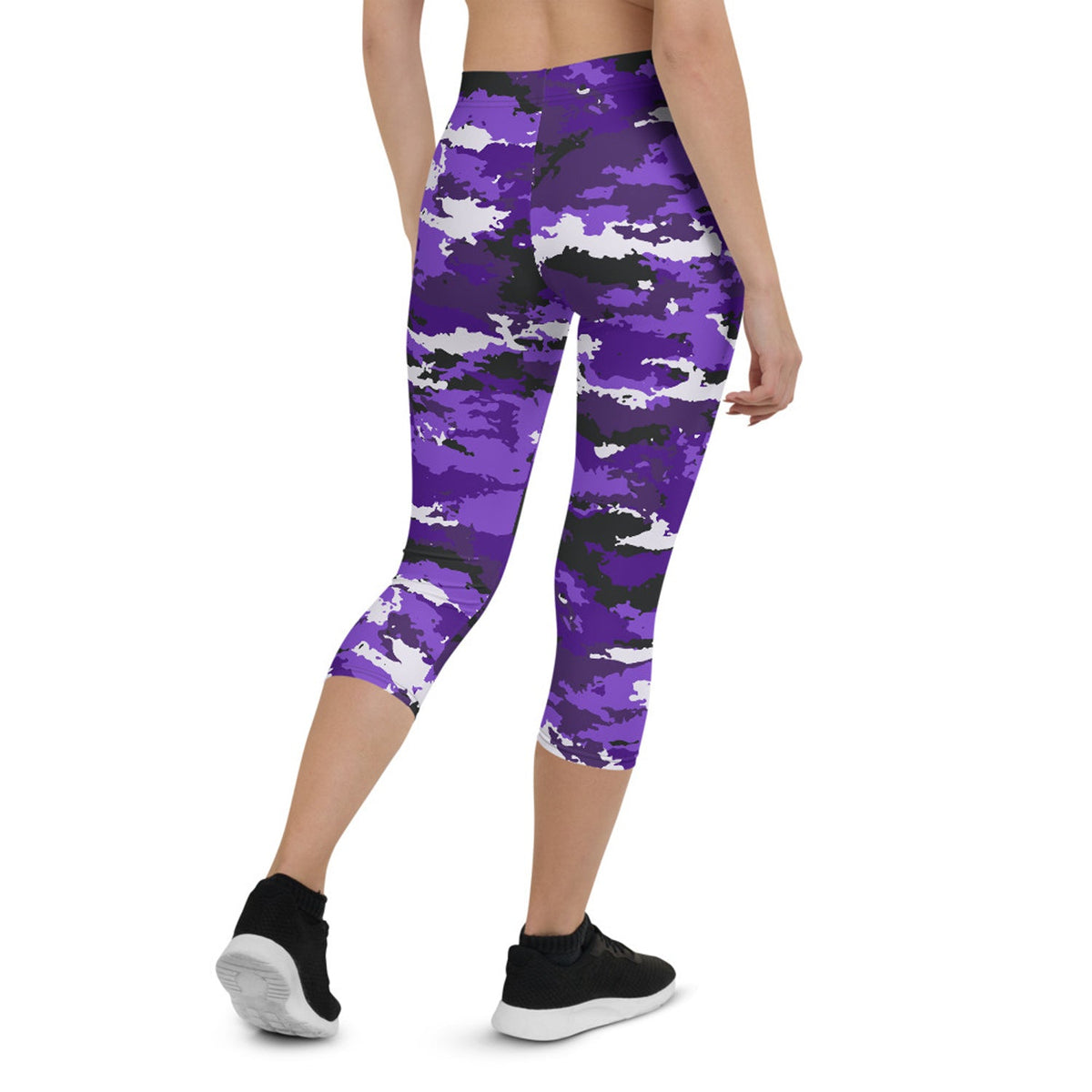 Purple Camo Capri Leggings - The Coin Has A Say