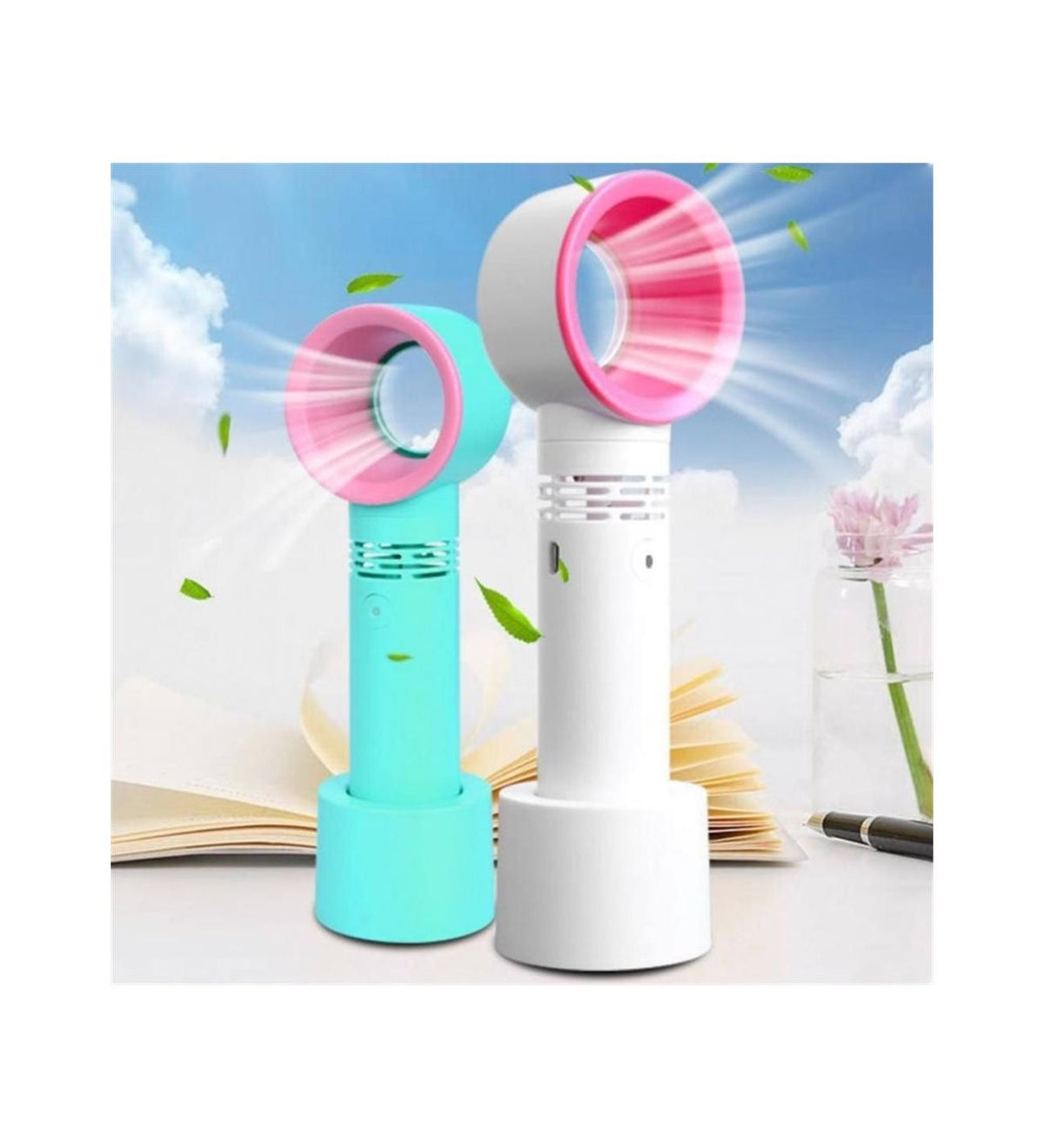 Rechargeable USB Bladeless Fan Portable Handheld Cooling Desk Mini Fan - The Coin Has A Say