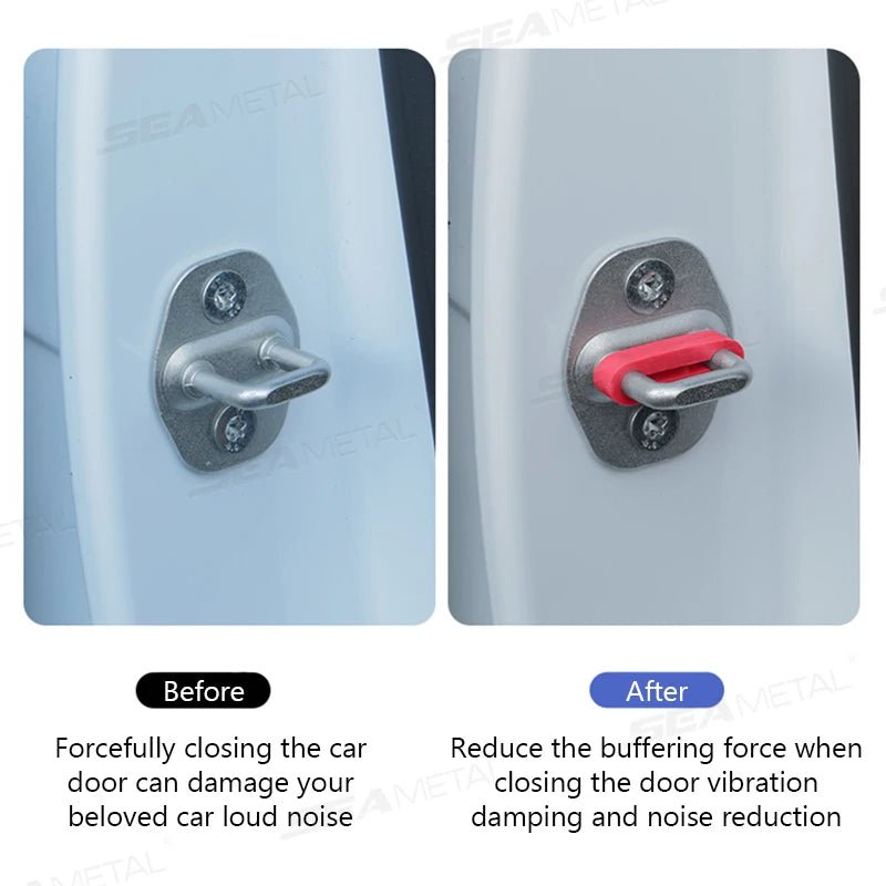 SEAMETAL Car Door Shock Absorber Universal Car Door Buckle Soundproof Deadener Damper Cushion Anti-Vibration Buffer Pad - The Coin Has A Say